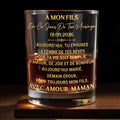 À Mon Fils Wedding Message With Golden Lettering - Personalized Custom Whiskey Glass - SON266_RWG