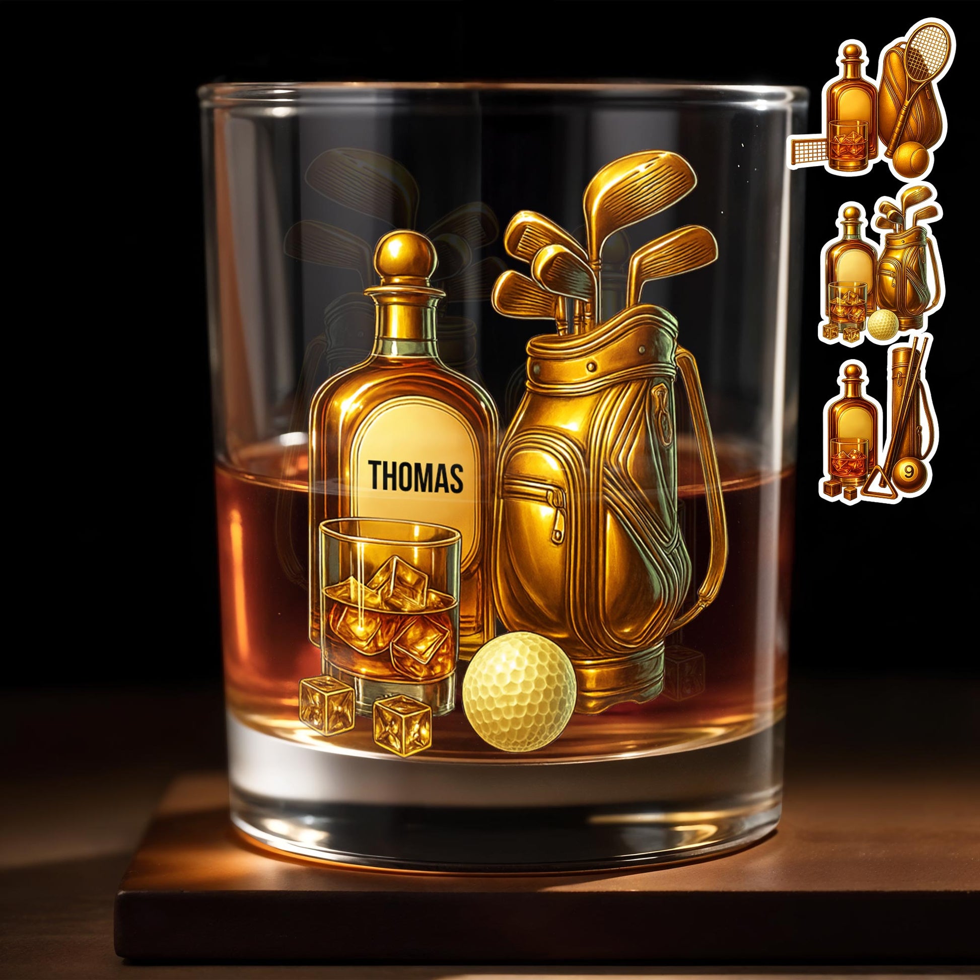 Celebrate Your Love For Golf With An Elegant Whiskey Glass - Personalized Custom Whiskey Glass - SPORT022_RWG