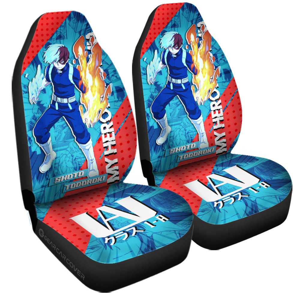 Shoto Todoroki Car Seat Covers Custom My Hero Academia Car Accessories