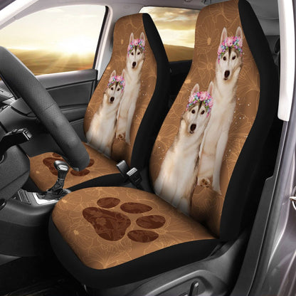 Siberian Husky Car Seat Covers Custom Cool Car Interior Accessories For Dog Lovers