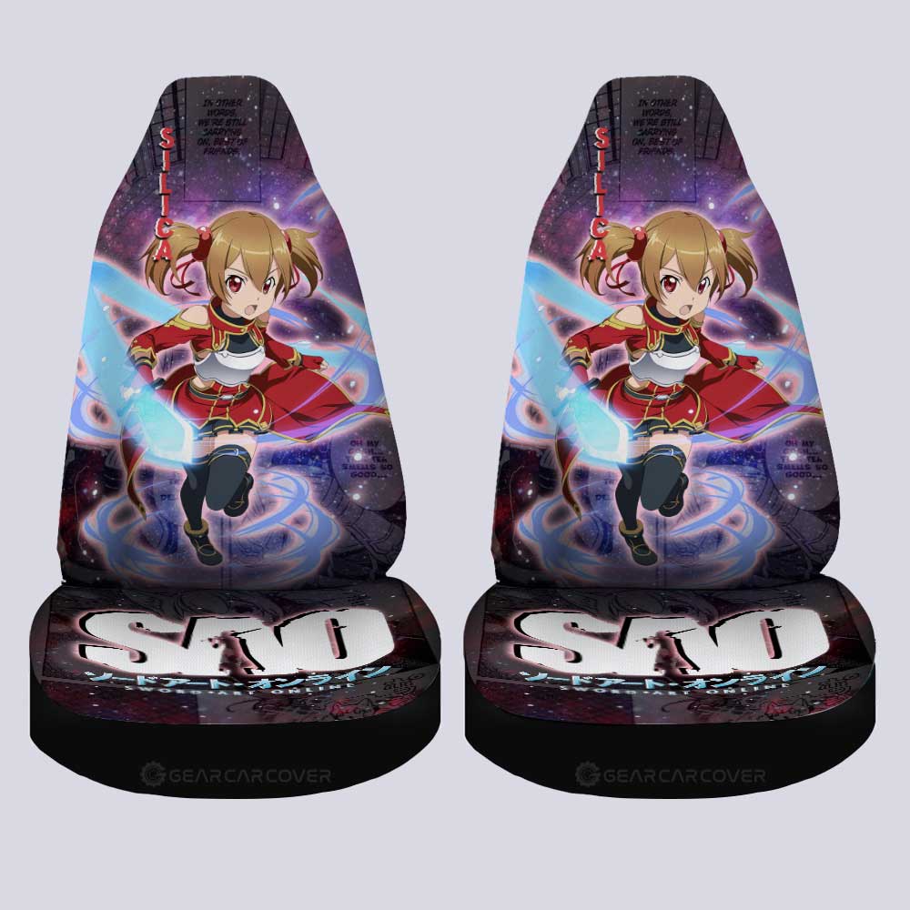 Silica Car Seat Covers Custom Sword Art Online Anime Manga Galaxy Style