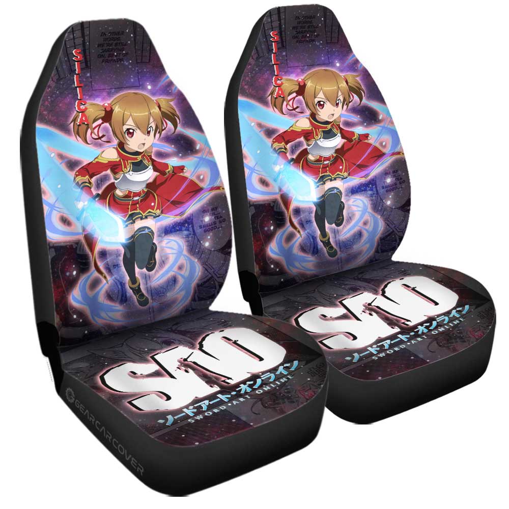 Silica Car Seat Covers Custom Sword Art Online Anime Manga Galaxy Style