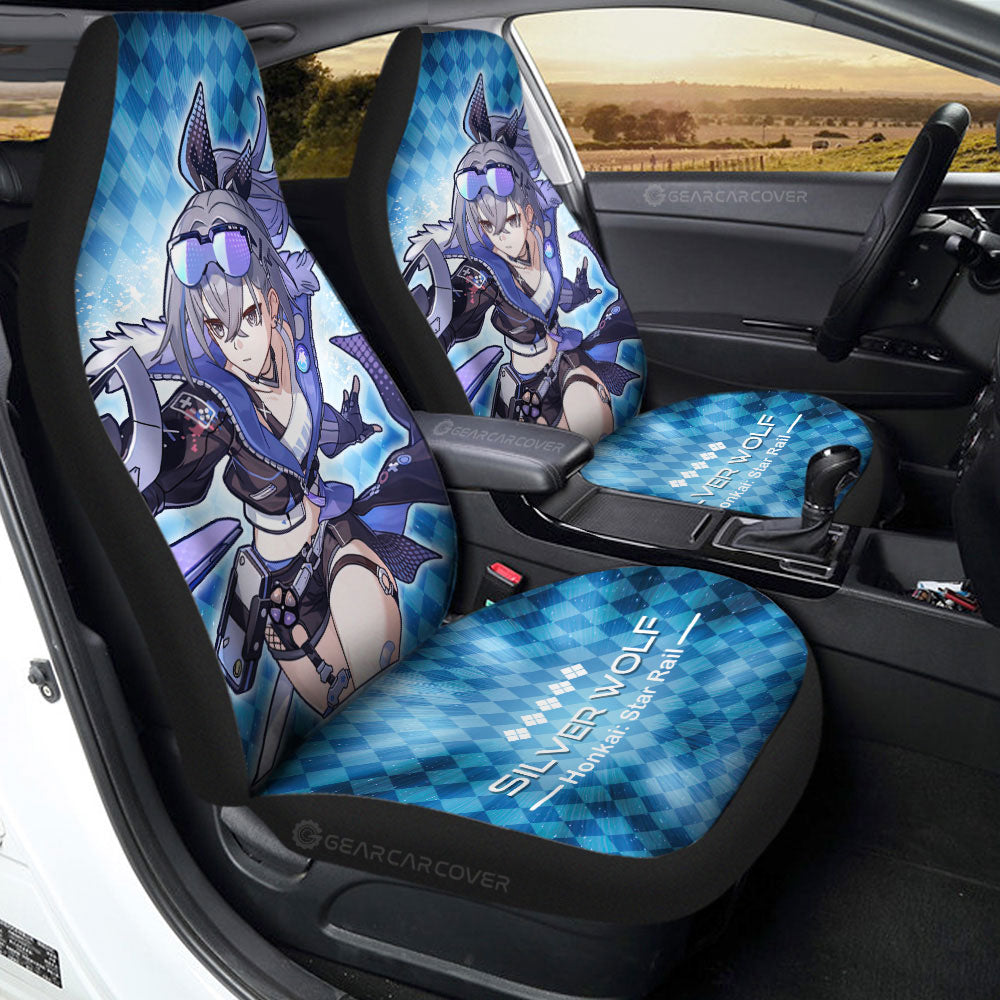 Silver Wolf Car Seat Covers Custom Honkai Star Rail Car Accessories