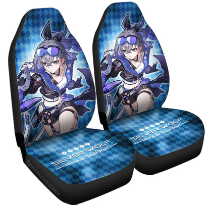 Silver Wolf Car Seat Covers Custom Honkai Star Rail Car Accessories