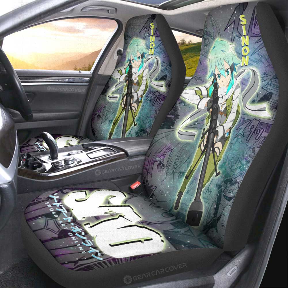 Sinon Car Seat Covers Custom Sword Art Online Anime Manga Galaxy Style