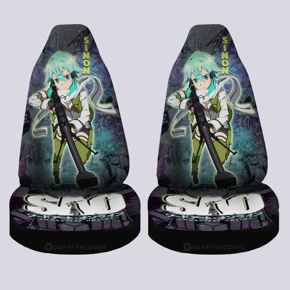 Sinon Car Seat Covers Custom Sword Art Online Anime Manga Galaxy Style