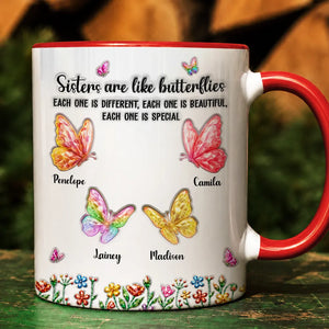 Sisters Are Like Butterflies personalized mug - 2