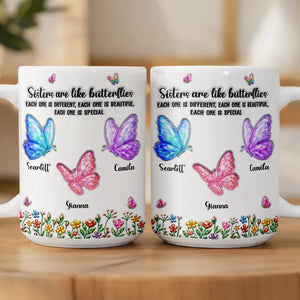 Sisters Are Like Butterflies personalized mug - 4
