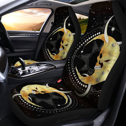 Skull Moon Car Seat Covers Custom Galaxy Car Interior Accessories