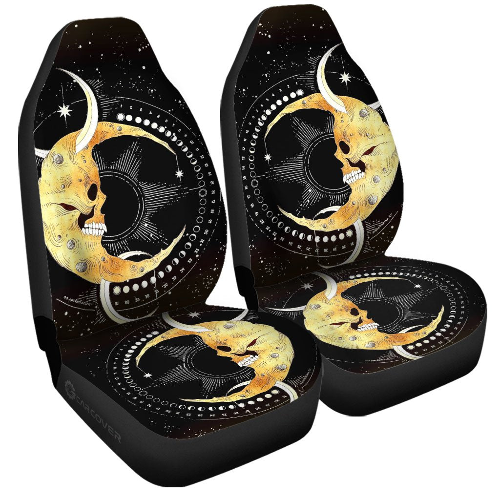 Skull Moon Car Seat Covers Custom Galaxy Car Interior Accessories