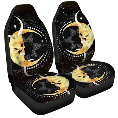 Skull Moon Car Seat Covers Custom Galaxy Car Interior Accessories