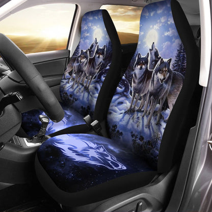 Snow Wolf Car Seat Covers Custom Car Interior Accessories