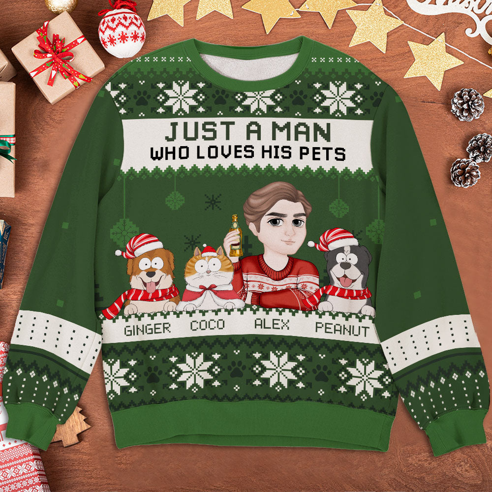 Merry Woofmas Girl - Personalized All-Over-Print Sweatshirt - Christmas Gift For Mom, Dad