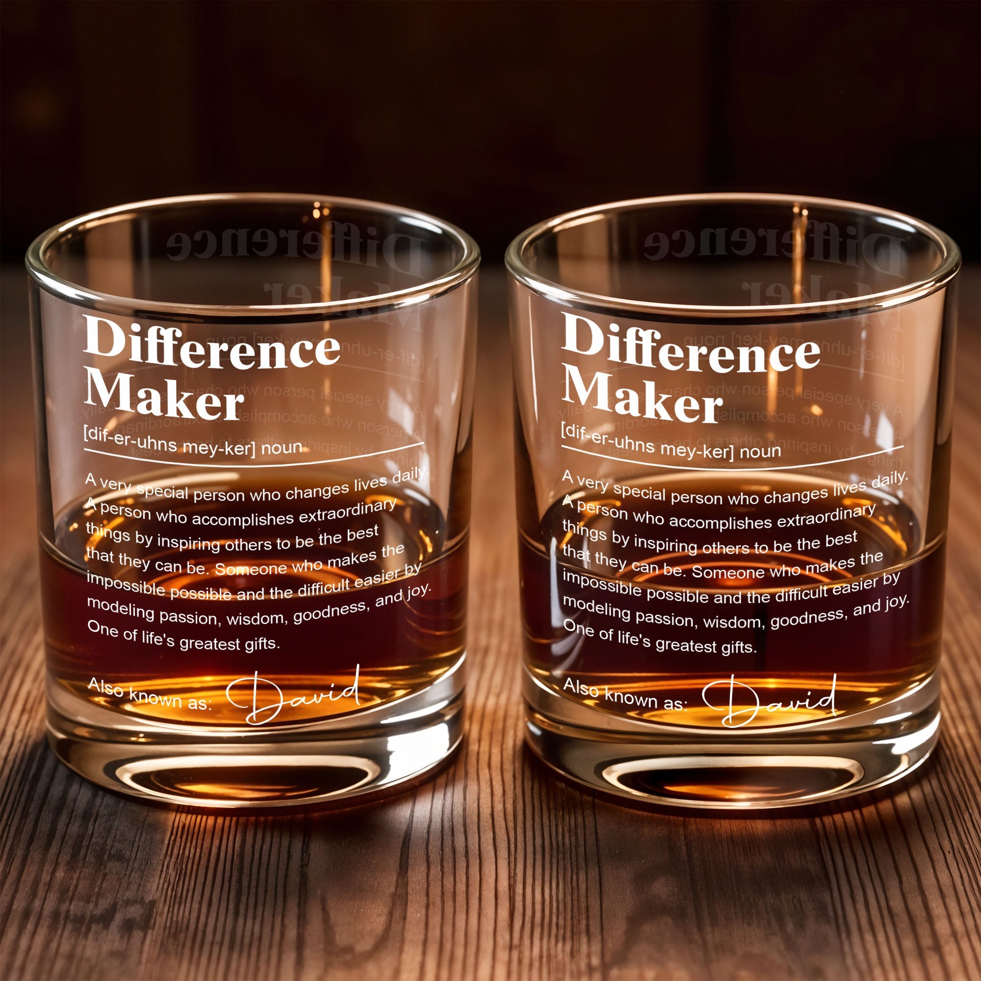 Difference Maker Definition Personalized Appreciation Gift With Custom Name - Personalized Custom Whiskey Glass - TEACH283_RWG
