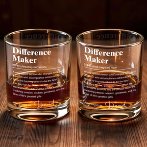 Difference Maker Definition Personalized Appreciation Gift With Custom Name - Personalized Custom Whiskey Glass - TEACH283_RWG