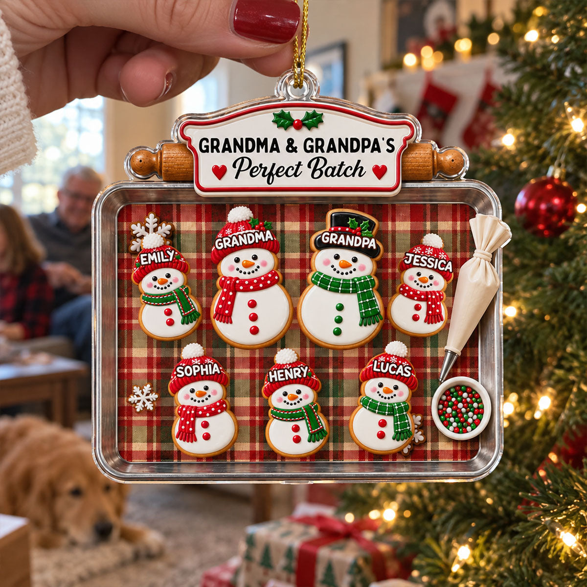 My Grandkids My Joy acrylic ornament on the tree