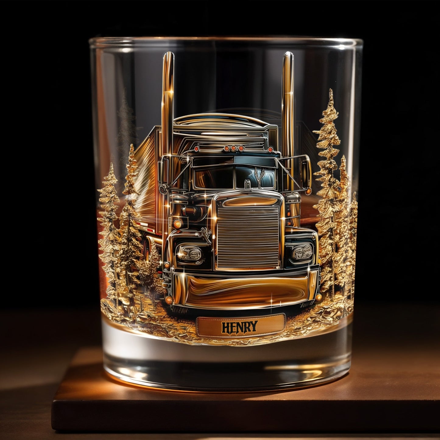 Celebrate Your Love For The Open Road With Classic Truck - Personalized Custom Whiskey Glass - TRUCK003_RWG