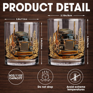 Celebrate Your Love For The Open Road With Classic Truck - Personalized Custom Whiskey Glass - TRUCK003_RWG