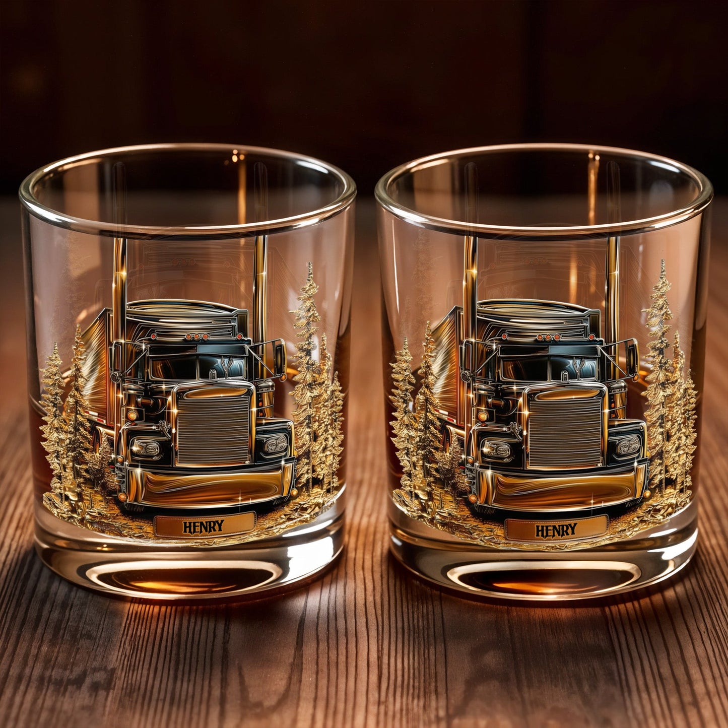 Celebrate Your Love For The Open Road With Classic Truck - Personalized Custom Whiskey Glass - TRUCK003_RWG