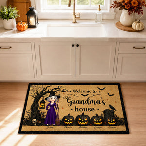 Welcome To Grandma House Grandma Wicth - Personalized Doormat - Halloween Decoration