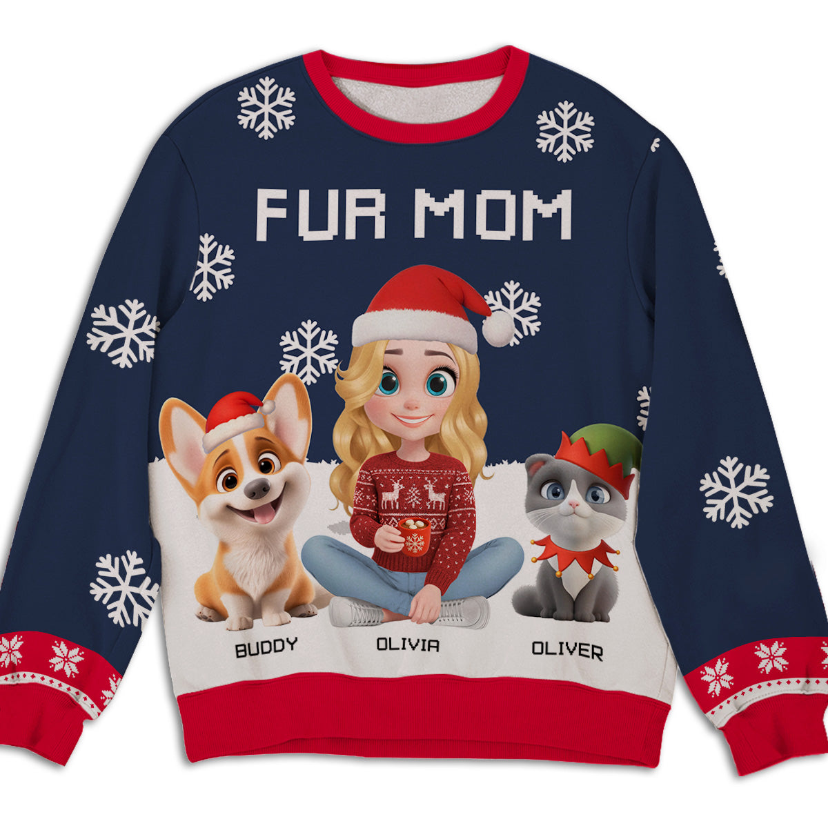 Fur Dad Mom Winter - Personalized All-Over-Print Sweatshirt