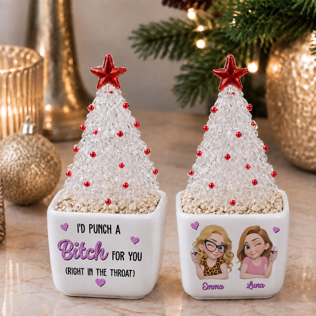 Punch For You - Personalized Glass Christmas Tree