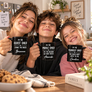 Birth Order Says It All personalized coffee mug