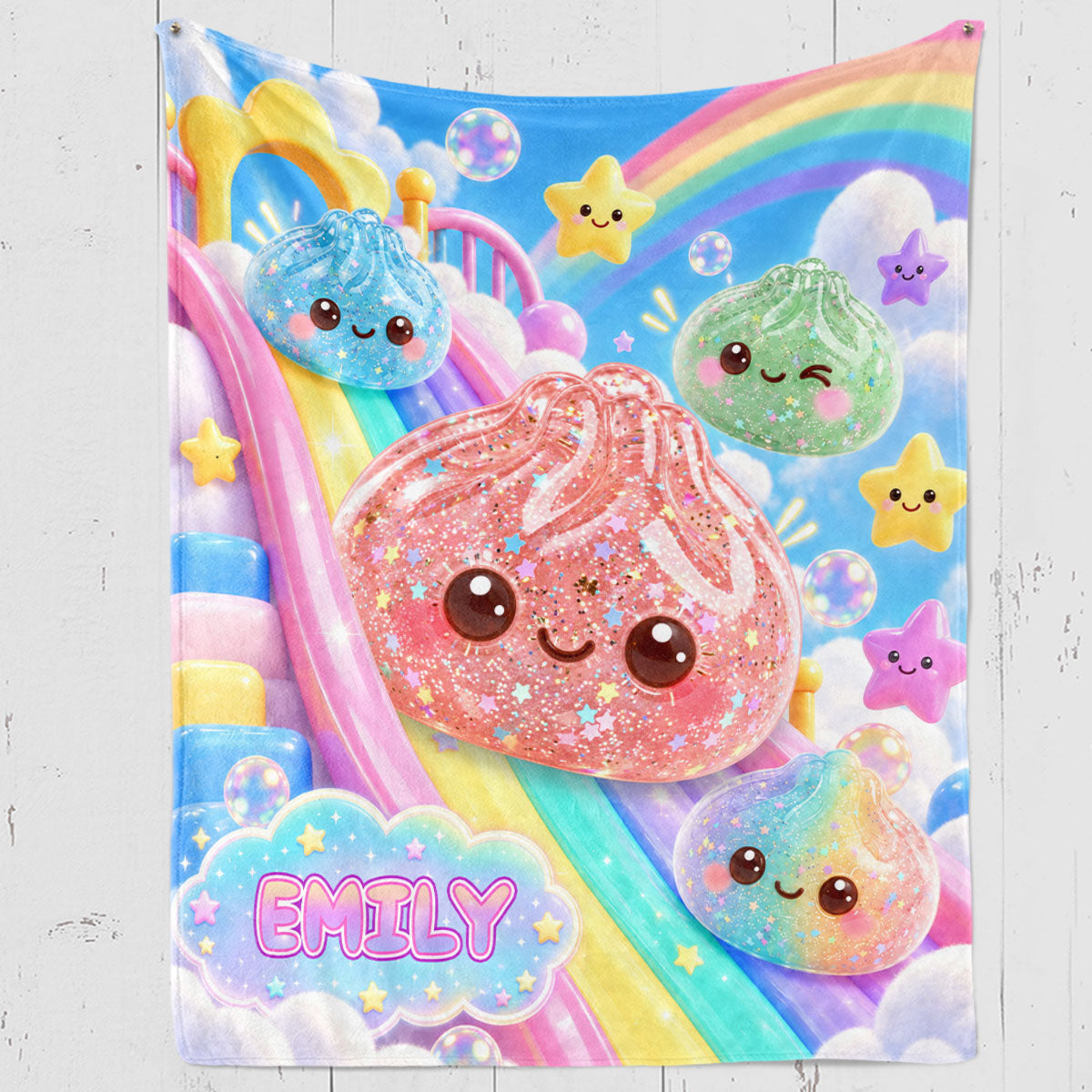 Dumpling Squishy World Personalized Fleece Blanket