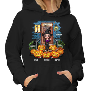 Halloween Pumpkins Front Porch Personalized Shirt
