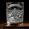 I Stand For Our Flag, Cross And Flag Design - Personalized Custom Whiskey Glass - VTR002_RWG