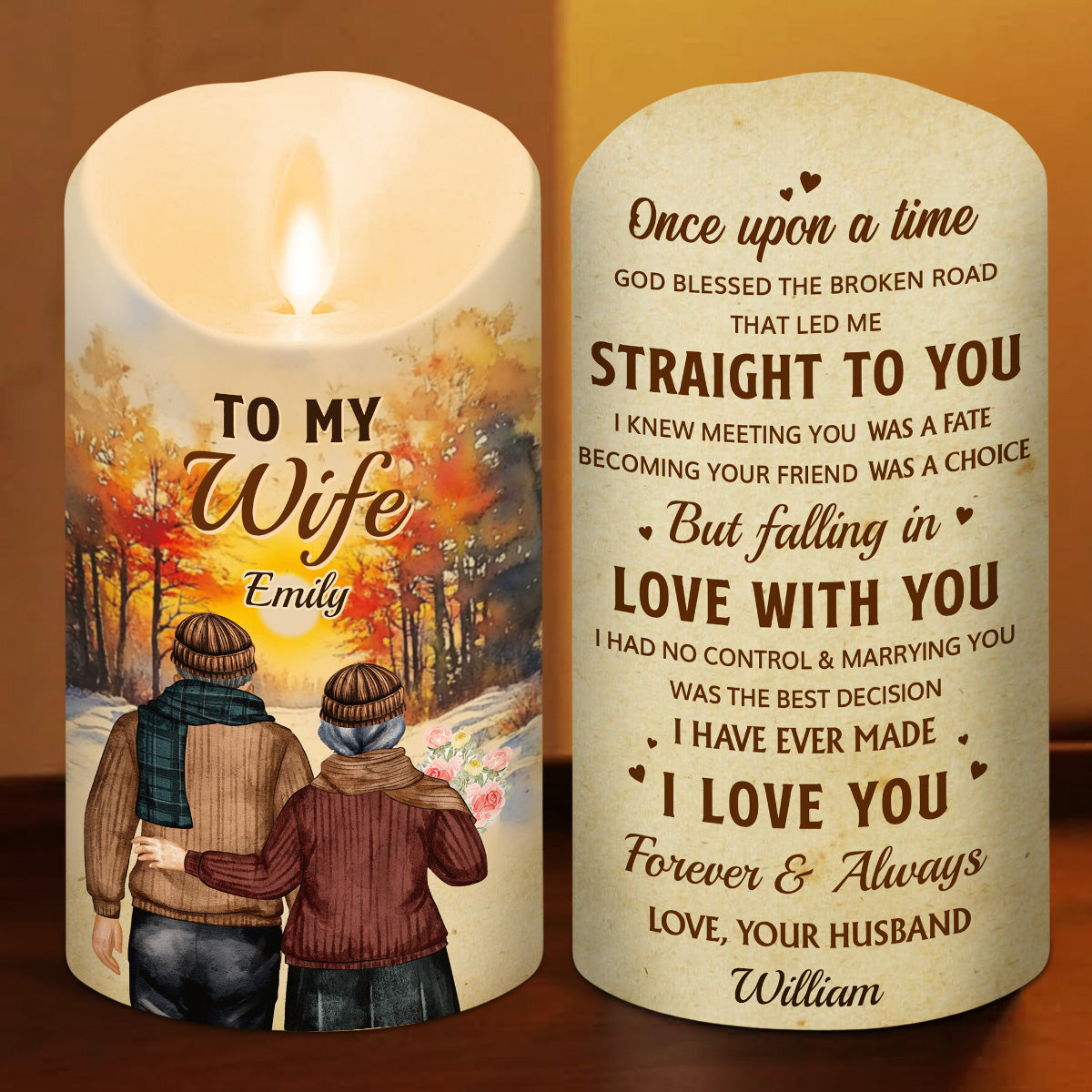 Marrying You Was The Best Decision - Personalized LED Candle