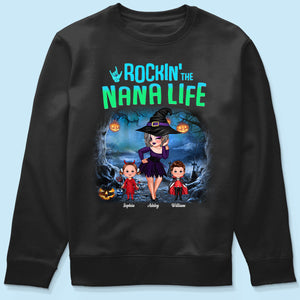 Night Halloween Rockin' Grandma Personalized Shirt