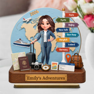 Traveling Destination Travel Adventure - Personalized Wooden Plaque