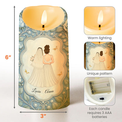 To My Maid Of Honor, Today My Bridesmaid, Brides And Flowers - Personalized Custom LED Candle - WEDD005_LECA
