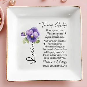 Forever And Always Love Your Husband - Personalized Custom Jewelry Dish - WIF004_SCRD