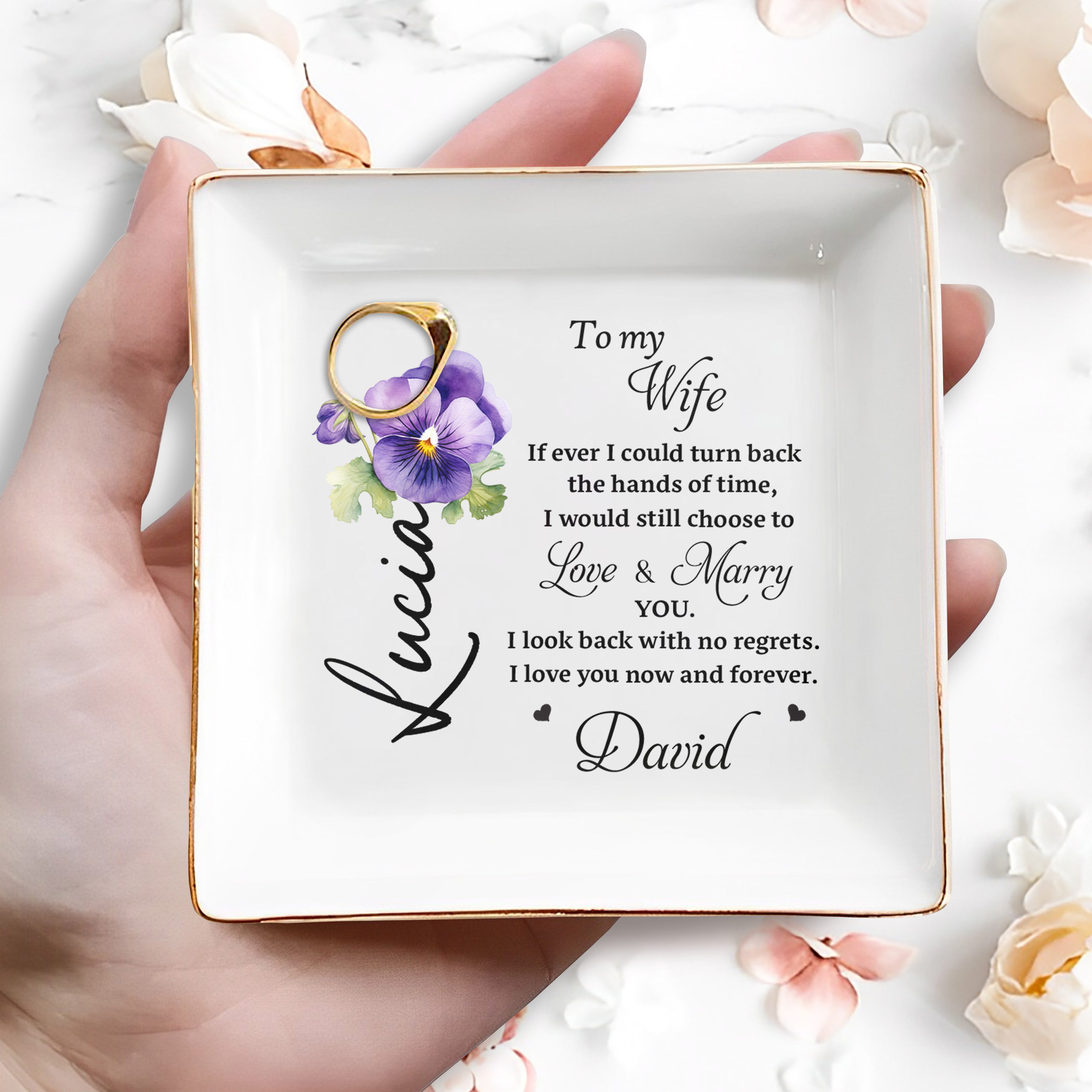 Simple Reminder To Care For Your Beloved Jewelry - Personalized Custom Jewelry Dish - WIF011_SCRD