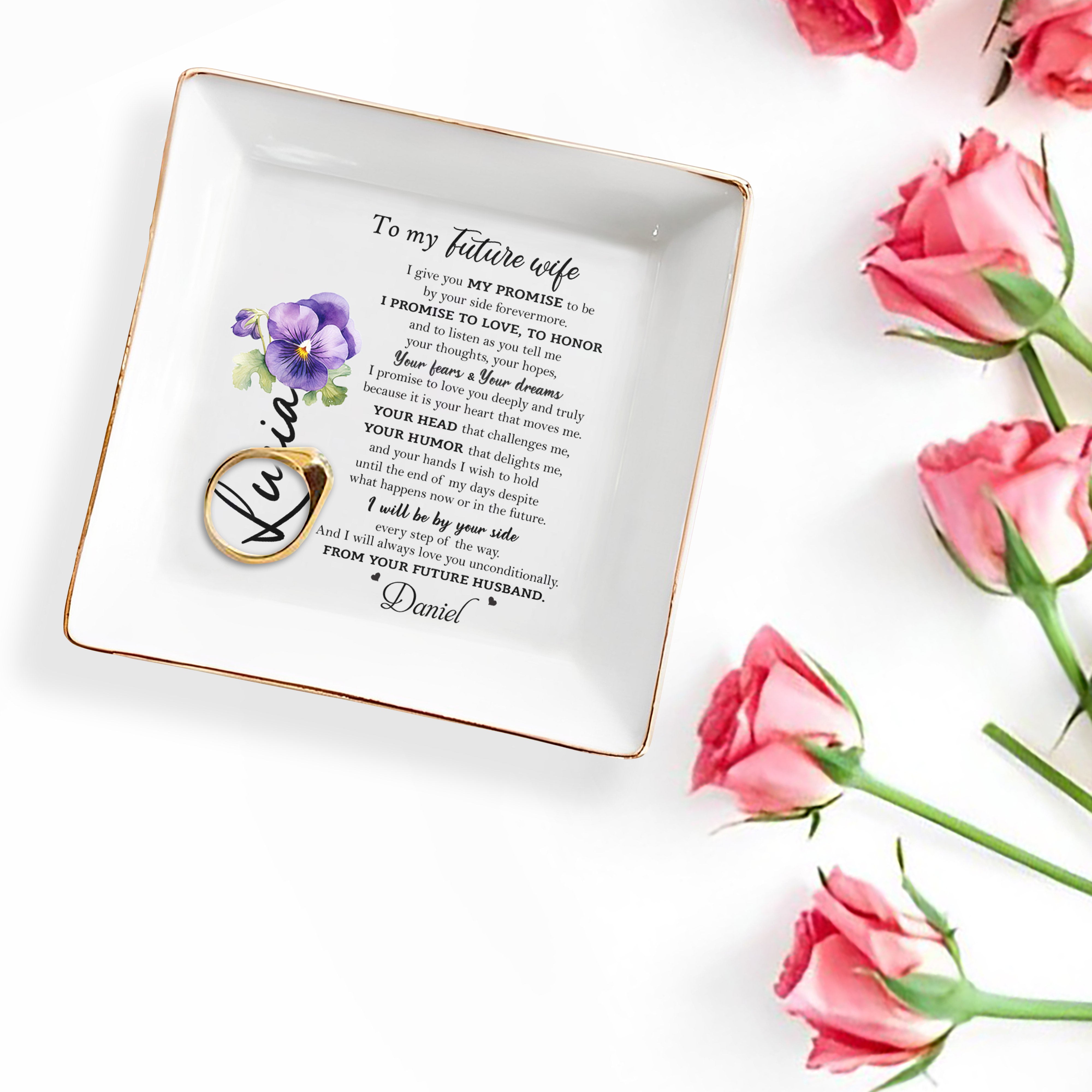 Keep Your Treasures Safe And Cherished Jewelry Dish - Personalized Custom Jewelry Dish - WIF014_SCRD