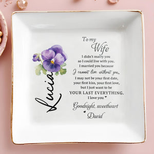Cherish Every Moment Plain White Jewelry Dish - Personalized Custom Jewelry Dish - WIF015_SCRD