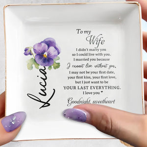 Cherish Every Moment Plain White Jewelry Dish - Personalized Custom Jewelry Dish - WIF015_SCRD