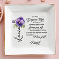 Choose Between Loving You And Breathing Romantic Quote With Violets And Butterflies - Personalized Custom Jewelry Dish - WIF016_SCRD