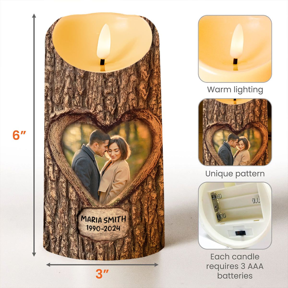 First My Friend Then My Wife Forever My Angel Heart Design - Personalized Custom LED Candle - WIF028_LECA