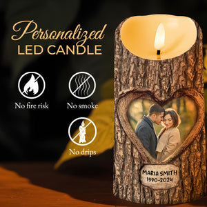 First My Friend Then My Wife Forever My Angel Heart Design - Personalized Custom LED Candle - WIF028_LECA