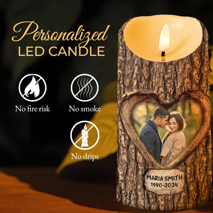 First My Friend Then My Wife Forever My Angel Heart Design - Personalized Custom LED Candle - WIF028_LECA