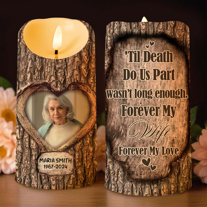 Forever My Wife, Forever My Love Heart-Shaped Photo Frame - Personalized Custom LED Candle - WIF029_LECA