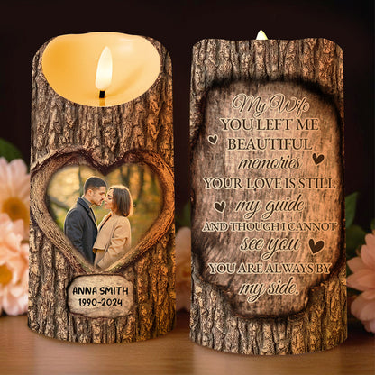 Your Love Is Still My Guide Beautiful Memories Framed Heart - Personalized Custom LED Candle - WIF030_LECA
