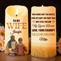 Queen Forever Love Message, Romantic Couple Over Field Design - Personalized Custom LED Candle - WIF033_LECA