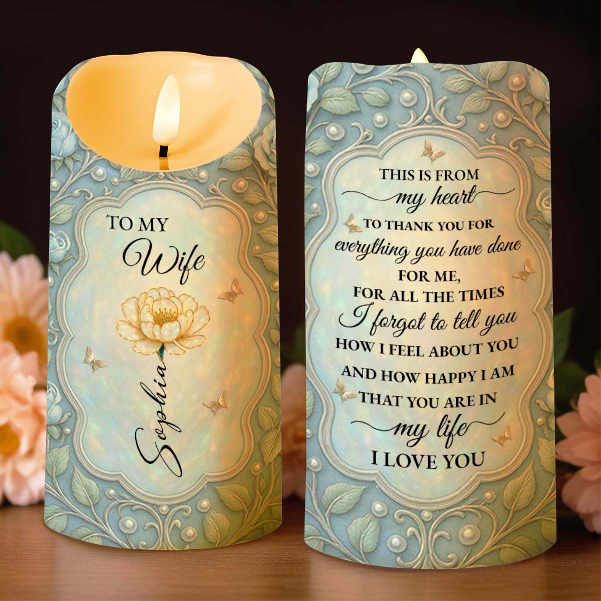 To My Wife, Expressing Love And Gratitude - Personalized Custom LED Candle - WIF058_LECA