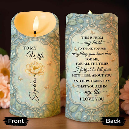 To My Wife, Expressing Love And Gratitude - Personalized Custom LED Candle - WIF058_LECA