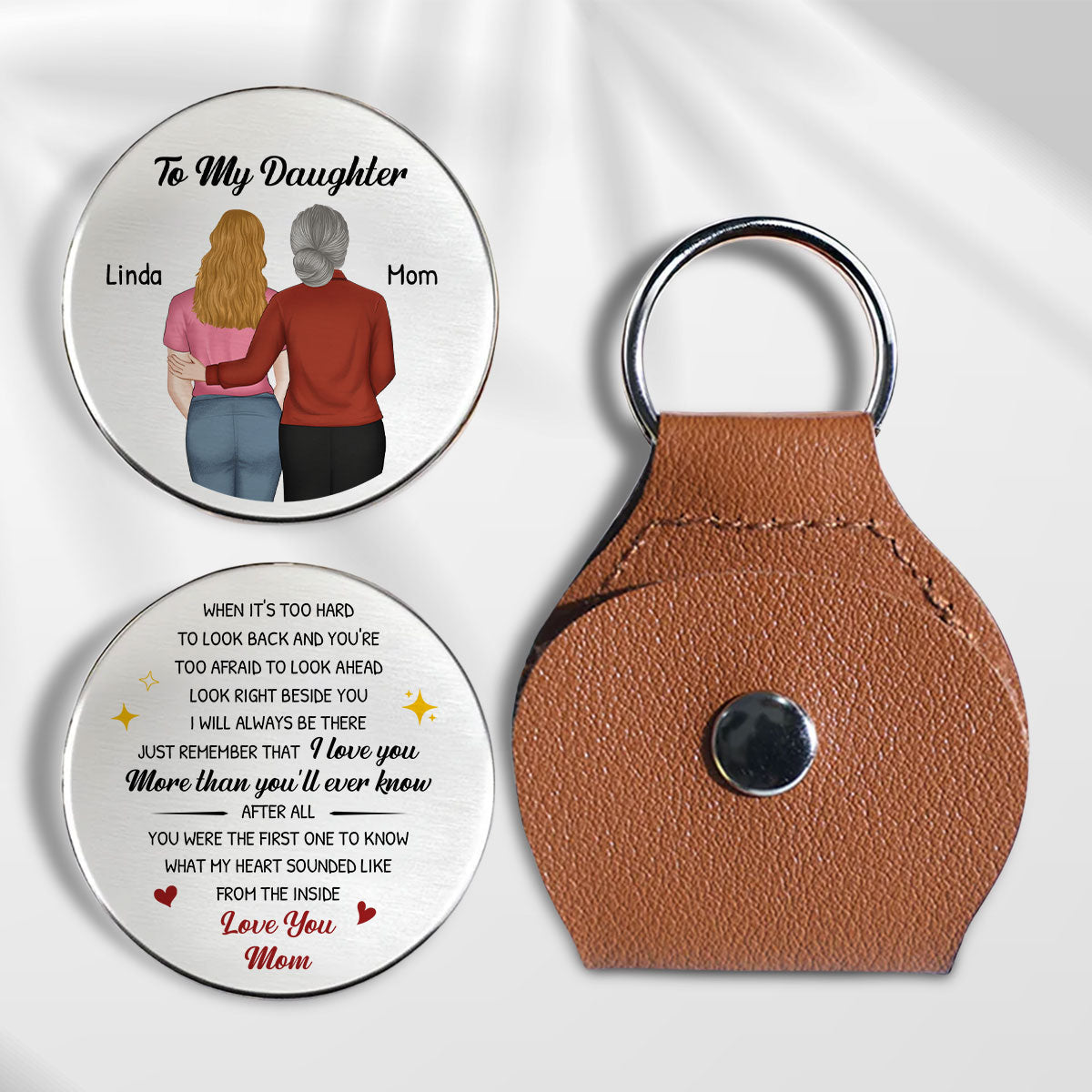 Love You More Than You Ever Know - Personalized Pocket Hug - Christmas Gift For Daughter