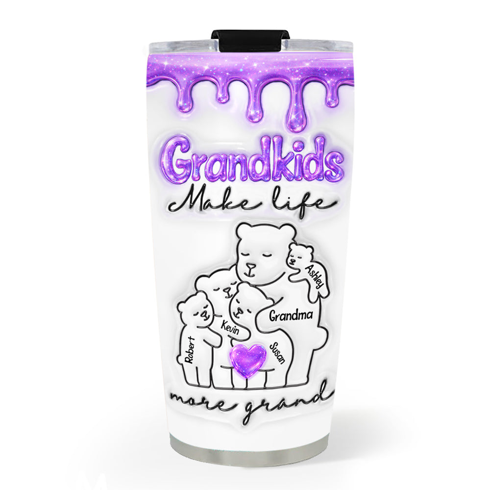 Grand Life - Personalized 3D Inflated Effect Tumbler - Christmas Gift For Grandma